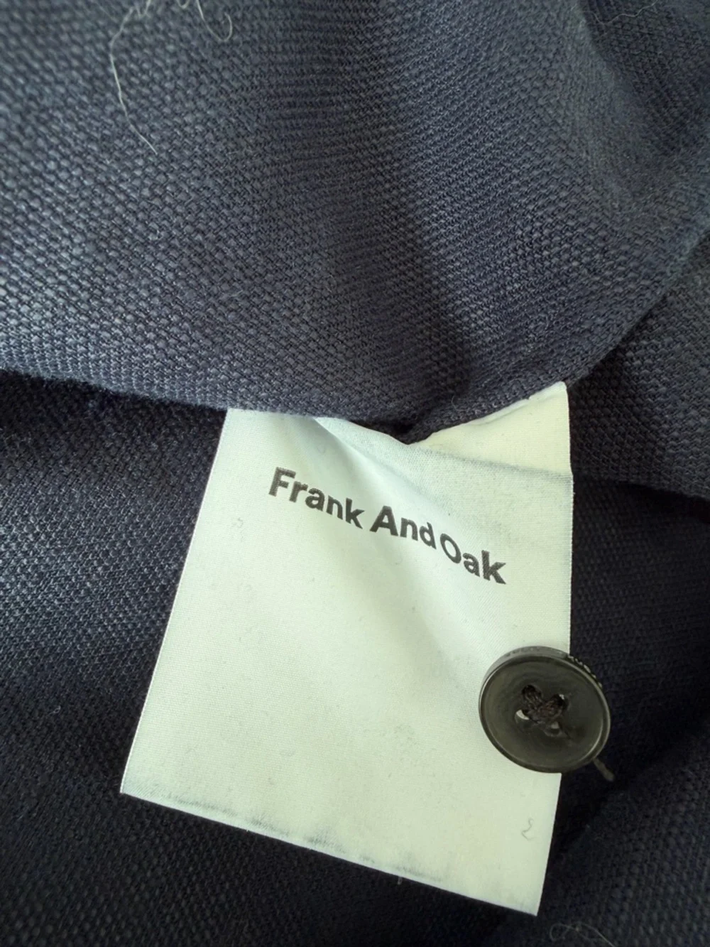 Frank And Oak Navy Tencel Linen Blend Button-Down Midi Dress S - Picture 10 of 11